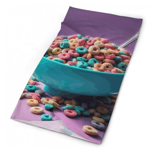 Balaclava de Cuello con Máscara Facial Transpirable Antiviento y Antipolvo, Diseño Cereal en Bol, para Hombres y Mujeres miniatura 6
