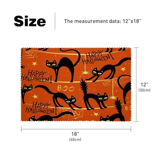 Set de table Halloween antidérapant résistant chaleur 30x45cm lavable pour table repas