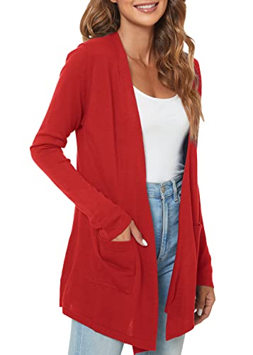 Urban CoCo Women's Long Sleeve Open Front Lightweight Cardigan Sweaters with Pockets3