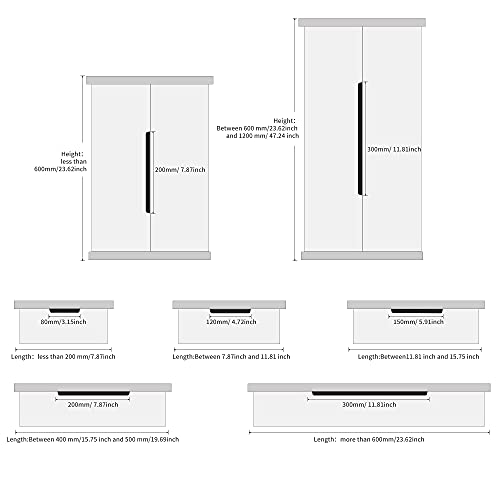 Satanga Edge Black Finger Pulls for cabinets Kitchen Invisible Hardware Concealed Drawer Pull Aluminum Flat Hidden Door Long Handles Pack of 5 Modern 7.87inch 200mm Overall Length Easy Installation by Satanga - Image 5