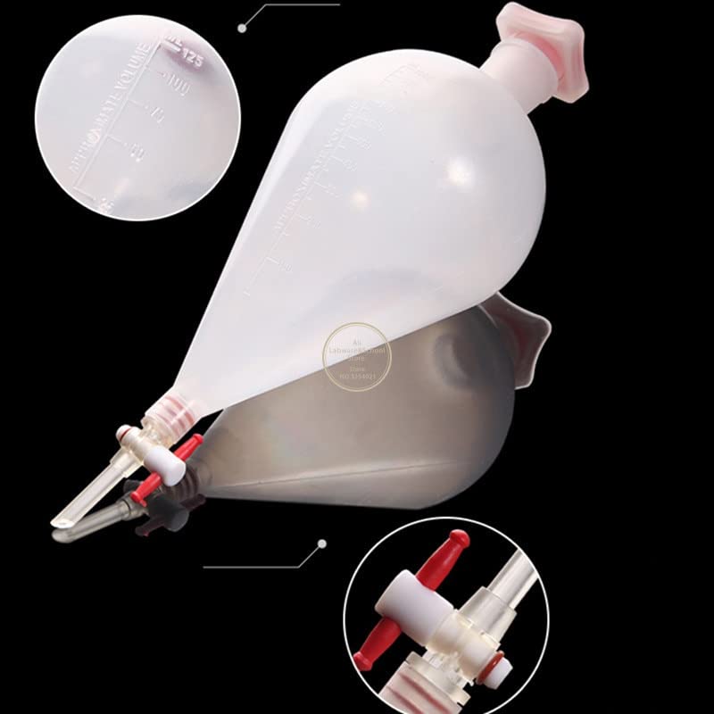 PTFE Imbuto Separatore Con Rubinetto Di Arresto Per Laboratorio Resistente Alle Sostanze Chimiche PTFE Imbuto Separatore Con Rubinetto Di Arresto Per Laboratorio Resistente Alle Sostanze Chimiche