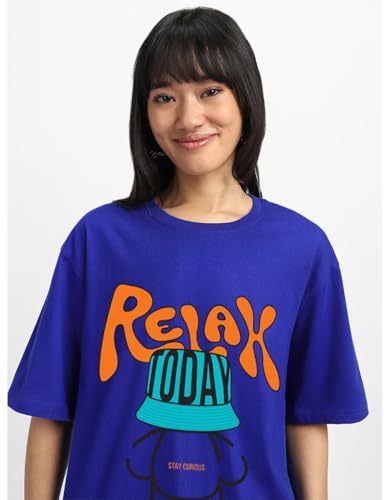 Image of JUNEBERRY 100% Pure Cotton, Pack of 2,Round Neck, Oversized Loose,Drop Shoulder,Graphic Printed, Half Sleeve T-Shirts for Women & Girls, in Different Colors, with Sizes Range from S to 2XL.
