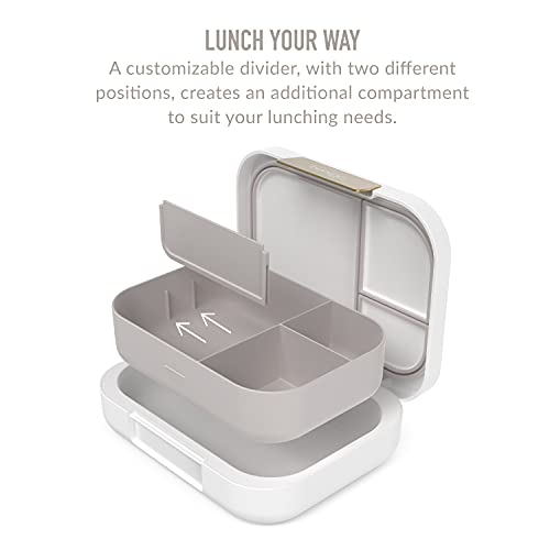 Bentgo® Modern - Versatile 4-Compartment Bento-Style Lunch Box For Adults And Teens, Leak-Resistant, Ideal For On-The-Go Balanced Eating - Bpa-Free, Matte Finish And Ergonomic Design (White) #TOP4