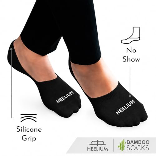 Image of HEELIUM Bamboo No Show Socks for Men | Odour Free & Breathable | 3X Softer Than Cotton Socks | Low Cut Socks | Size (UK 6-10)