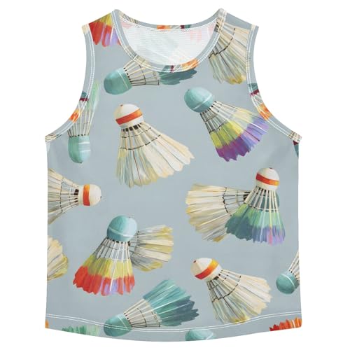 Boys' Tank Top Shirt Badminton Pattern Sleeveless T-Shirts