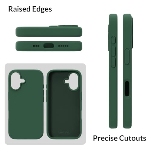Image of SPRIG Compatible with iPhone 16 Premium SilkTone (Liquid Silicone) Back Cover Drop Tested Shock Proof Mobile Case for Men, Women, Boys and Girls with Camera Protection (Green)