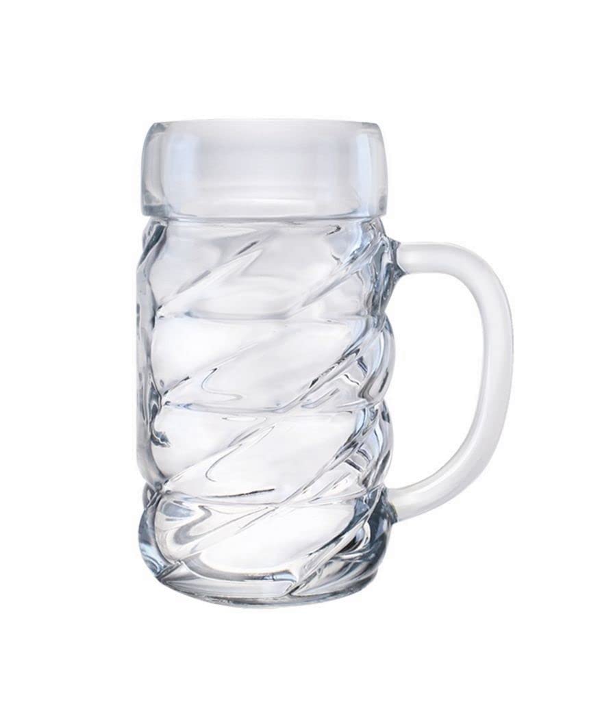 North Mountain Supply World’s End Jumbo Beer Mugs – Set of 2 – 43 oz – Thick Glass, Freezer-Friendly – Made in Poland – Crystal Clear