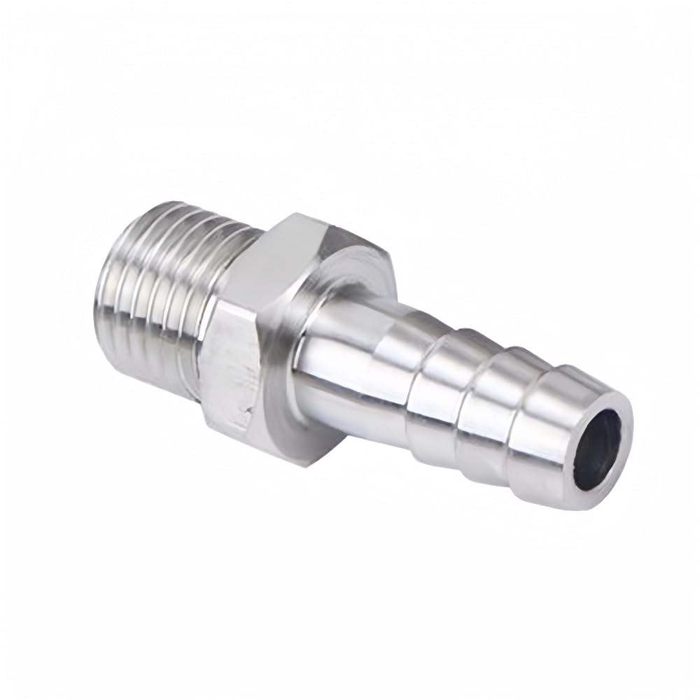 304 Stainless Steel Barbed Fitting, 304 Stainless Steel Barbed Fitting Male Thread Pagoda Coupling Multiple Sizes(13MM*1/2INCH)