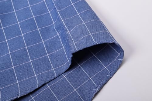 Image of SANGTREE Men & Boy Striped Multicolor Oxford Cotton Shirt,Comfortable Fit,Short Sleeve Collared Shirt