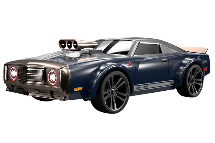 Image of 1:16 Brushless RC Drift Car, 4WD High Speed Remote Control Car for Adults & Kids, 38+ KM /H Fast Racing Vehicle with 6 Modes Devil Angel Eye Headlights, 2 Batteries & Extra Drift Tires