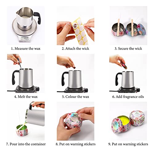 Candle Making Kit, Full Set - Soy Wax, Candle Wick, Stirring Spoon, 4.4 Oz Candle Jar & More - Diy Starter Scented Candles Making Kit #TOP5