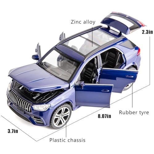Image of 1 /32 Mercdz AMG GLE63 Model Luxury Car Toy Metal Pull Back Diecast Car with Openable Door and Sound Light, Gifts Toys for Kids【 White 】