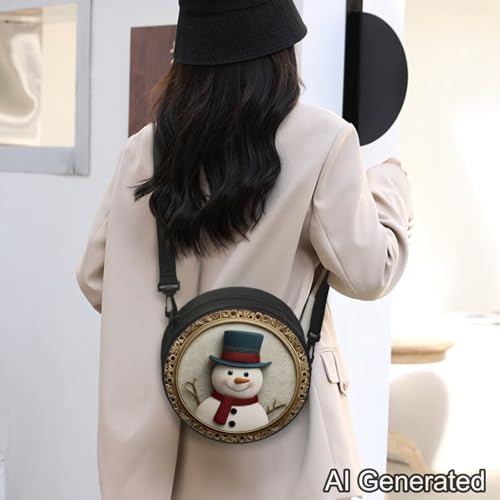 Image of Women Novelty Round Clock Shape Zippered Clock Purses for Women Tote Handbag Shoulder Bag, Gift for Mom Girlfriend