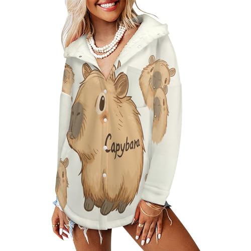 Manteaux à capuche femmes capybaras veste idéale pour cocooning