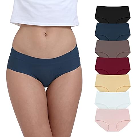 FallSweet Women No Show Underwear Soft Seamless Briefs No Panty Lines Pack of 7 (Multicoloured, M) Cover