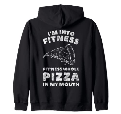 Funny I'm Into Fitness Pizza entera en mi boca Sudadera con Capucha