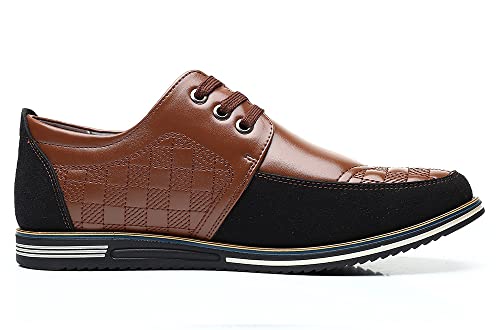 Santimon Mens Casual Genuine Leather Sneakers Comfort Oxfords Business Work Dress Shoes3