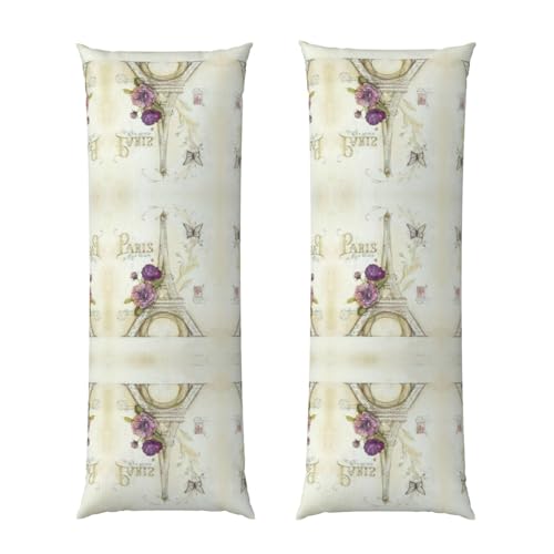 Housse de coussin tour Eiffel avec fermeture éclair - Super douce et confortable - 50,8 x 137,2 cm de long - Cadeau d'anniversaire et d'été