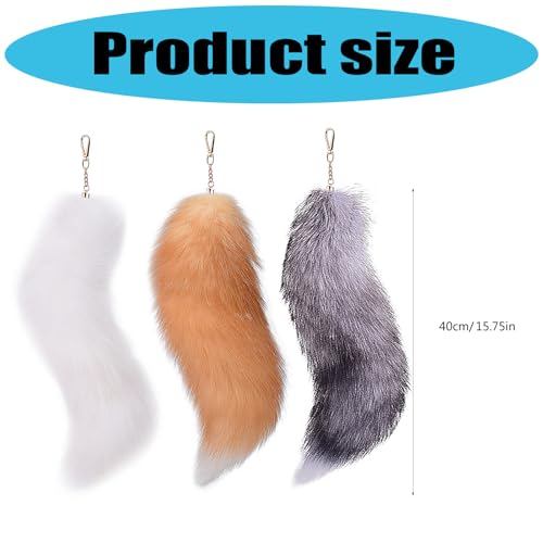 Porte-clés queue de renard en peluche pour customiser vos sacs à main