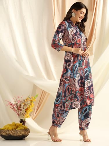 Greciilooks Ethnic Co Ord Set For Women (In, Alpha, M, Regular, Blue)