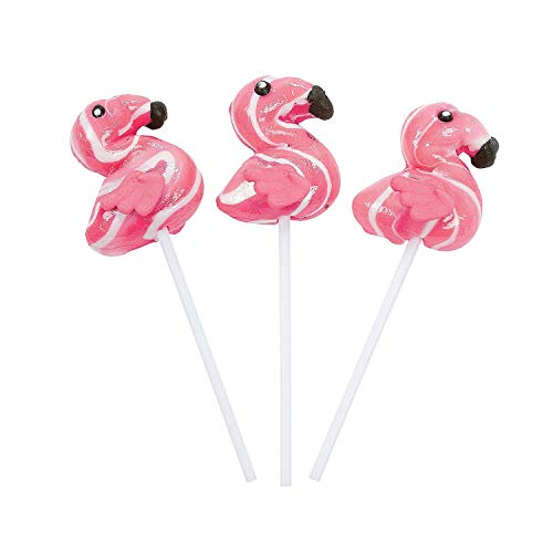 Flamingo Swirl Lollipops - 12 ct