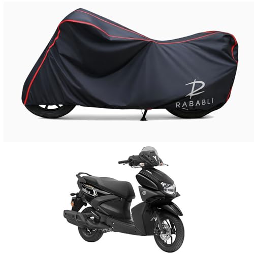 Image of Waterproof Bike Body Cover Compatible for | Yamaha RayZR 125 | Taffeta Fabric, Red Piping Design, Bottom Elastic Fit | Dustproof, Sun UV & Rain Protection for All Bikes
