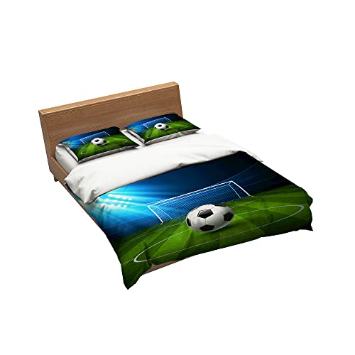 Housse de couette simple 135 x 200 cm impression 3D feu glace