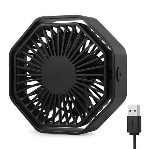 Bigqin Ventilador USB Silencioso, Ventilador Portatil de 3 Velocidades, 360 Grados Rotation...