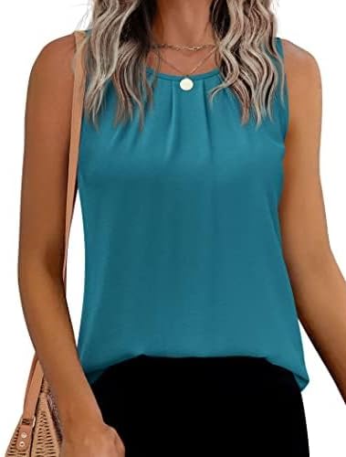 Beyove Chiffon Tank for Women Summer Elegant Dressy Casual Tank Blouse Fashion Loose Blouses Work Shirt