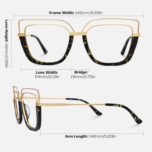 Image of Zeelool Stylish Oversize Cat Eye Glasses Frame for Women with Non-prescription Clear Ornella ZJGX370408