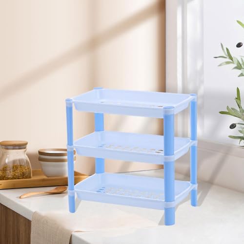Étagère de rangement bureau en polypropylène bleu stable - 7