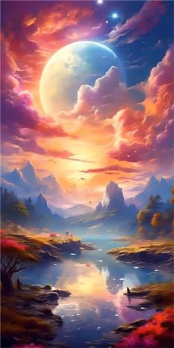 Peinture Diamant Adulte paysage de nuages pour sublimer la decoration murale de votre salon