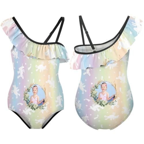 Custom Swimsuit for Girl, Personalized One Piece Swimsuit for Girl, Quick Dry Beach Swimwear as Summer Holiday Bathing Suit4