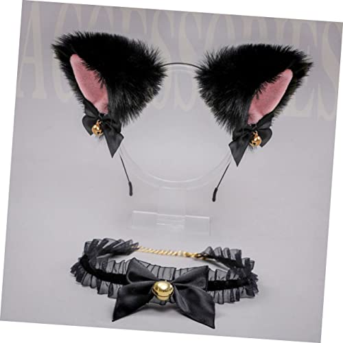 FRCOLOR 1 Conjunto Bandana De Orelha De Gato Gola De Festa Para Mulheres Tiaras De Orelhas De Raposa