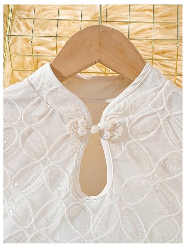 Verdusa Girl's Puff Sleeve A Line Short Dress Princess Sequin Tutu Dresses3