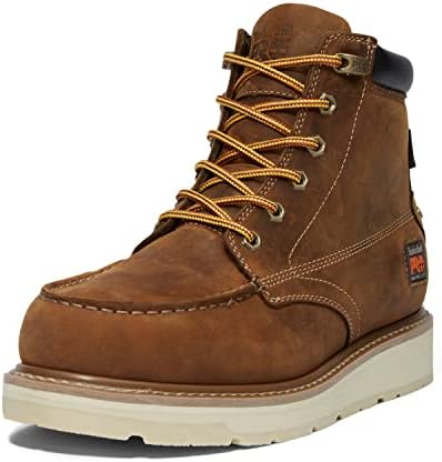 Timberland PRO Men's Gridworks 6 Inch Soft Toe Waterproof Industrial Wedge Work Boot, Golden Brown-2024 New, 3.5