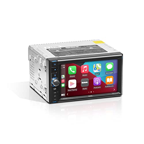 Sound Storm Laboratories DDCP62 Car Stereo - Apple CarPlay, Double Din, 6.2 Inch Capacitive Touchscreen, Bluetooth, No DVD CD Player, AM/FM Radio Receiver, Wireless Remote Control