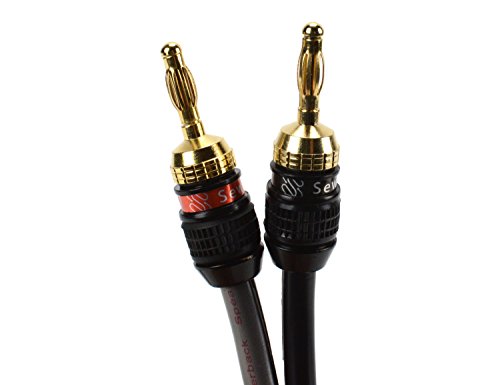 Deadbolt Speaker Wire with Banana Plugs, 6 ft, High Strand Count 12 AWG Pure Copper, OFC by Sewell - Used condition - CA$9.53