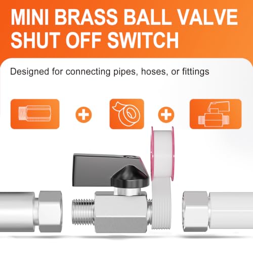 Image of GASHER 3PCS 1 /2 inchMNPT Nickel Plated Brass Mini Ball Valve
