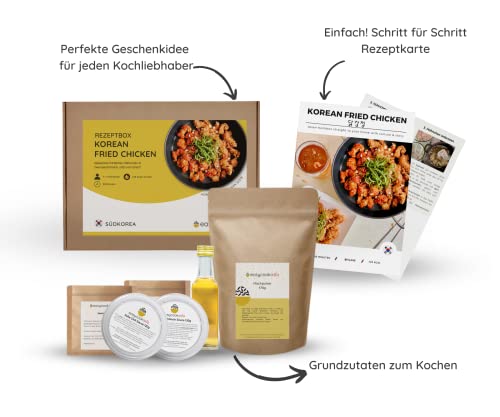 EasyCookAsia Korean Fried Chicken Kochbox mit allen wichtigen asiatischen Zutaten I Perfekt für Kochanfänger oder zum Verschenken