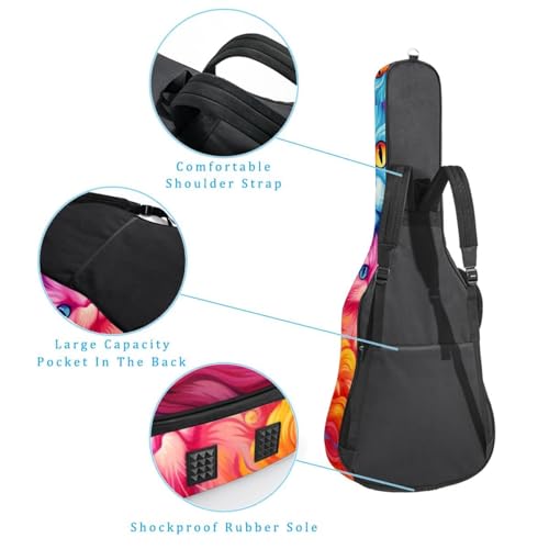 JRHEJTFZ Housse pour guitare acoustique de 1,9 cm d’épaisseur – Imperméable – Durable et élégant – Motif chat coloré, Multicolore 4., 42.9×16.9×4.7 in, Motif imprimé tendance - Les Beatles, Paul McCartney, John Lennon, RIngo Starr, George Harrison JRHEJTFZ Housse pour guitare acoustique de 1,9 cm d'épaisseur - Imperméable - Durable et élégant - Motif chat coloré, Multicolore 4., 42.9x16.9x4.7 in, Motif imprimé tendance – Image 4