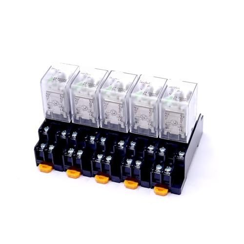 Mini relé AC 220V MY2NJ de 8 pines con base pack de 5 unidades para control eléctrico