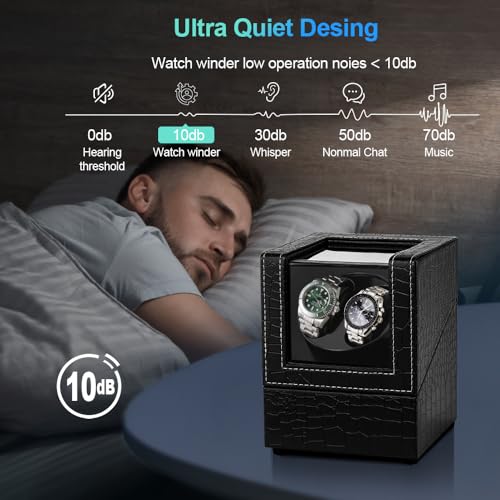 Image of Watch Winder for Automatic Watches,Automatic Watch Winder Box,Double Watch Winder for Women's and Men's Watches with Quiet Japanese Mabuchi Motor