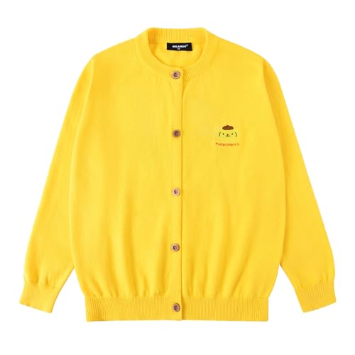 Cartoon Girls Cropped Cardigan Sweaters Cotton Long Sleeve Knit Cardigans Crewneck Sweater Button Up School Uniform