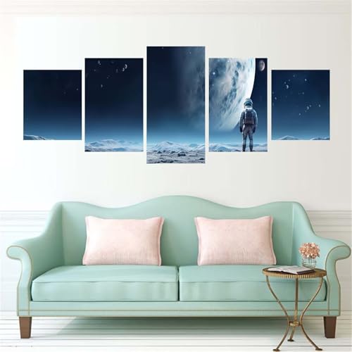 Broderie diamant paysage lune pour décoration murale salon