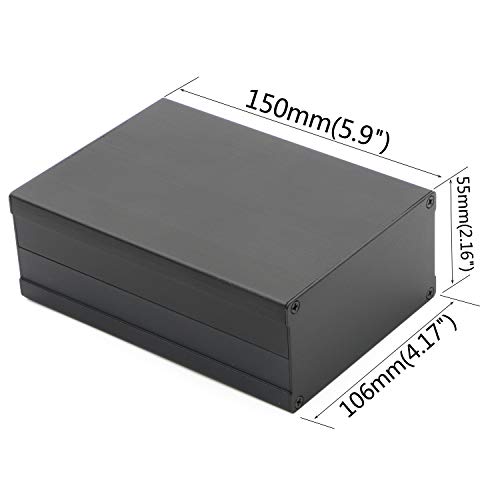 JIUWU Aluminum Project Box PCB Enclosure Case Sand Blast Reinforced Split for Audio Amplifier DIY Power Supply Signal Amplifier, 4.17x2.16x5.90 inch (LWH)