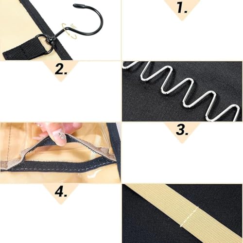 QIUPFGUT Hängende Schmuck Organizer, Frisiertisch Kleiderschrank Schmuckaufbewahrung, Schmuck Organizer Hängend, Hängende Ohrringe Aufbewahrungstaschen, Aufbewahrungsrolle mit Aufhänger(lila)