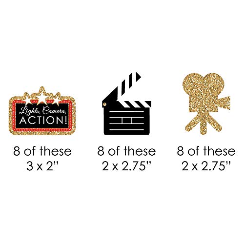Big Dot of Happiness Red Carpet - Set de 24 Pitillos de Papel miniatura 2