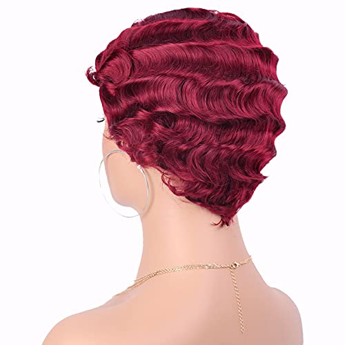 G&T Wig Finger Wave Wig Vintage Wigs For Women Glueless Wear And Go Wig Synthetic Pixie Wigs Nuna Wigs Retro Curly Wigs For Cosplay Costume Halloween Party Daily (Bug) #TOP3
