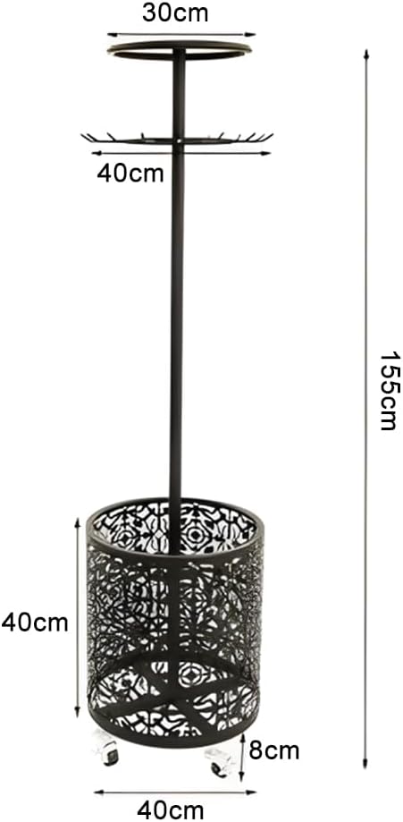 Floor Standing Belt Storage Rack with Wheels, 360° Rotation Metal Rack Hanger Organizer, Multi-Functional Handbag Tie Retail Shelves, Space Saving